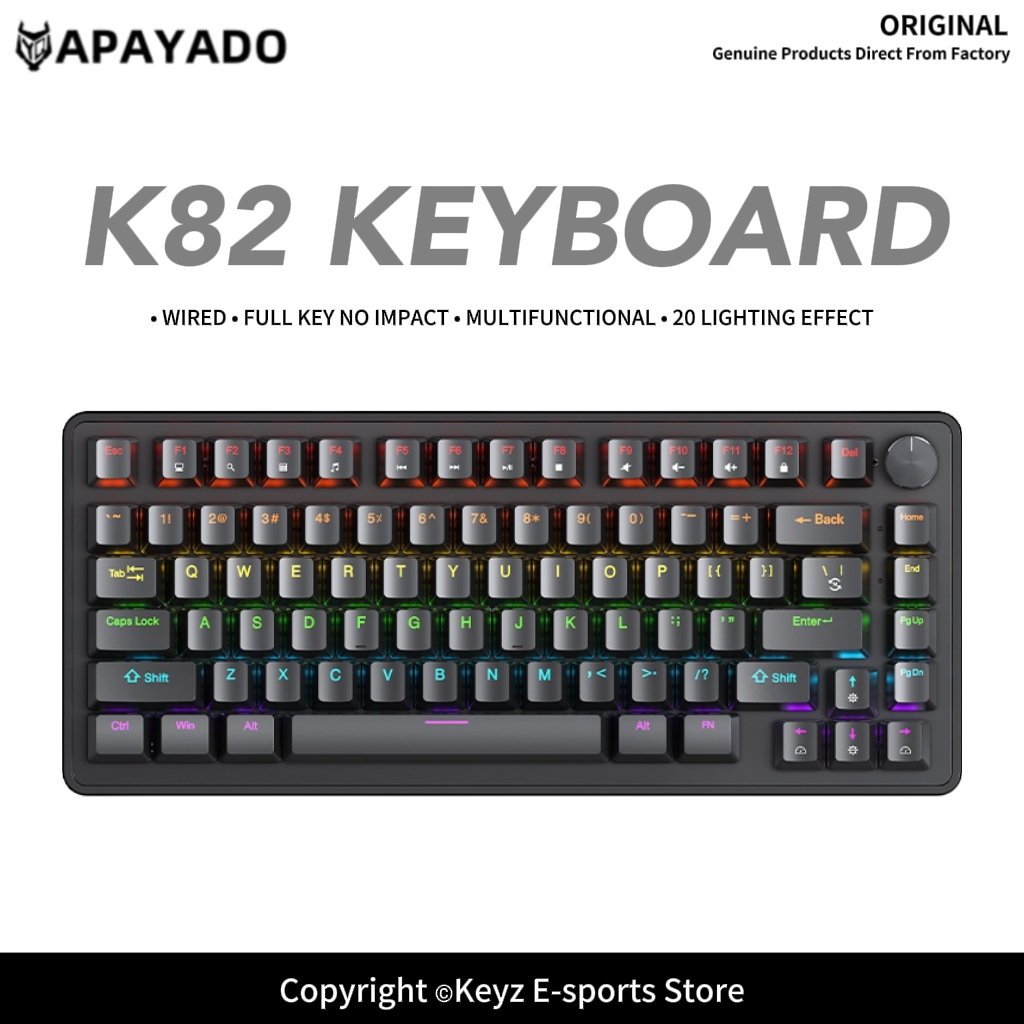 Gaming Keyboard Hot Swappable - K82 75% draagbaar bedraad mechanisch toetsenbord